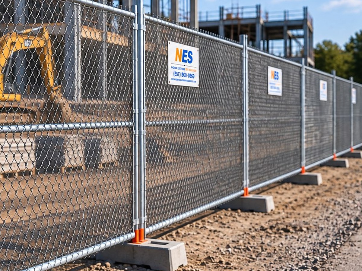 Screened temporary fence line