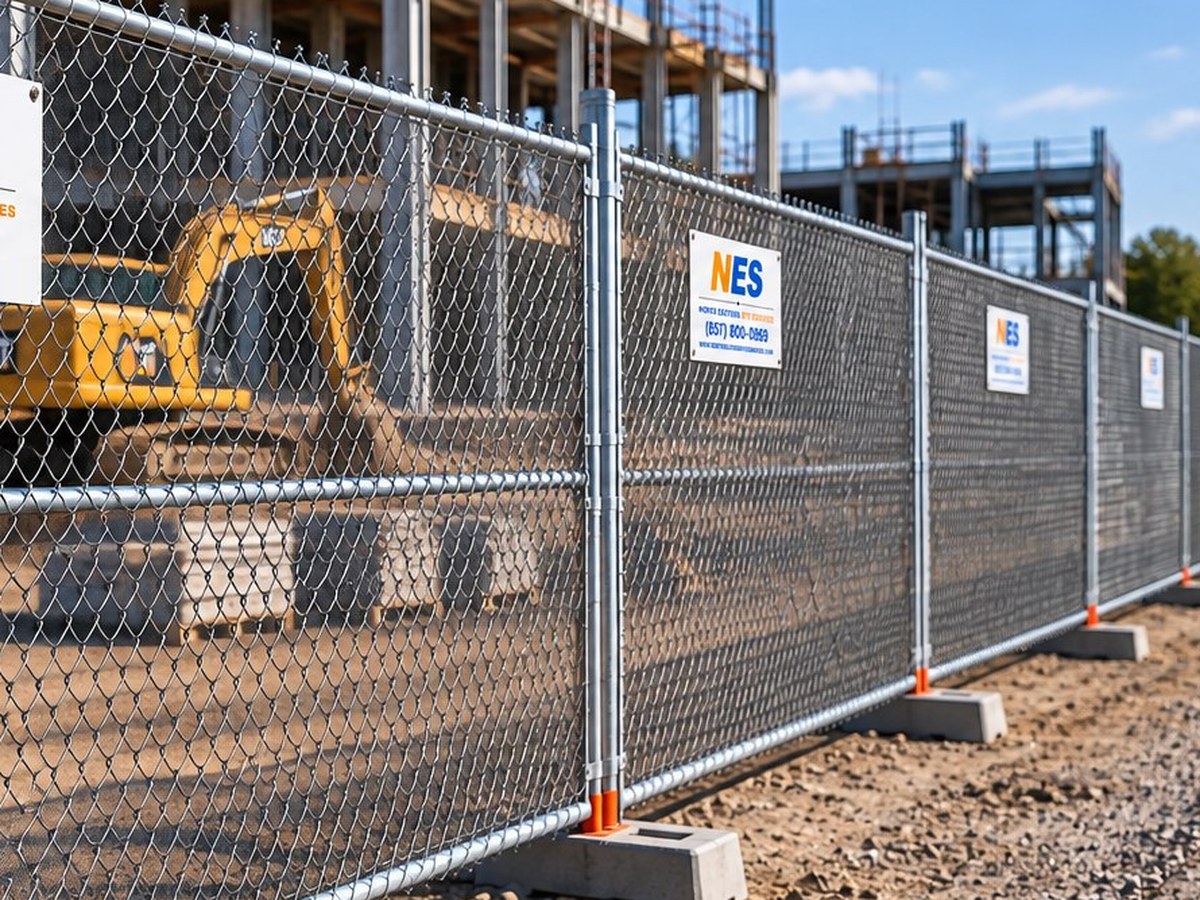 Vehicle gate in temporary fence line